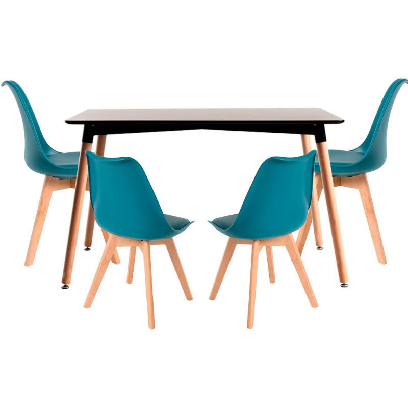 Conjuntos - Conjunto Mesa Tower Rectangular 120 x 80 cm Negra y Pack 4 Sillas Synk Basic - Verde azulado
Conjuntos - Conjunto Mesa Tower Rectangular 120 x 80 cm Negra y Pack 4 Sillas Synk Basic - Verde azulado