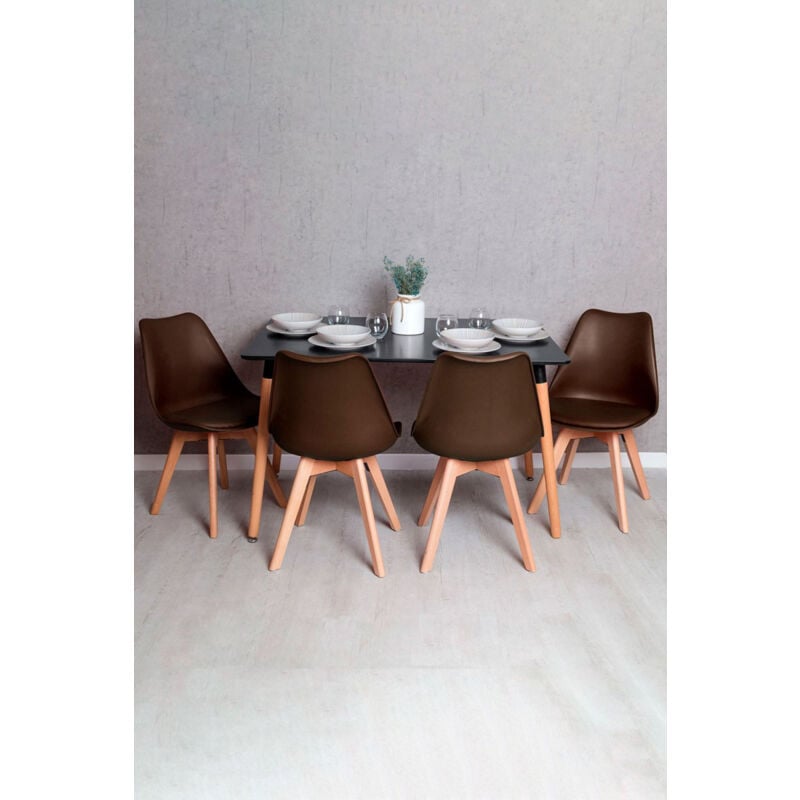 Conjuntos - Conjunto Mesa Tower Rectangular 120 x 80 cm Negra y Pack 4 Sillas Synk Basic - Marrón
Conjuntos - Conjunto Mesa Tower Rectangular 120 x 80 cm Negra y Pack 4 Sillas Synk Basic - Marrón