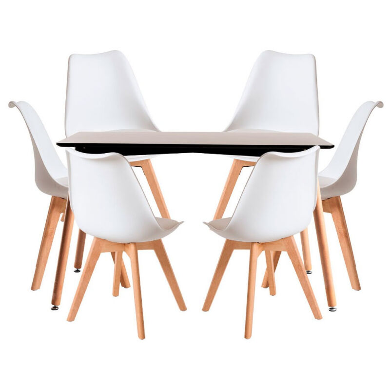 Conjuntos - Conjunto Mesa Tower Rectangular 120 x 80 cm Negra y Pack 6 Sillas Synk Basic - Blanco
Conjuntos - Conjunto Mesa Tower Rectangular 120 x 80 cm Negra y Pack 6 Sillas Synk Basic - Blanco