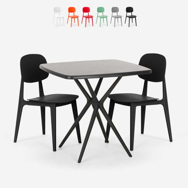 Ahd Amazing Home Design - Conjunto moderno de mesa cuadrada negra 70x70cm 2 sillas de diseño Wade Black | Negro
Ahd Amazing Home Design - Conjunto moderno de mesa cuadrada negra 70x70cm 2 sillas de diseño Wade Black | Negro
