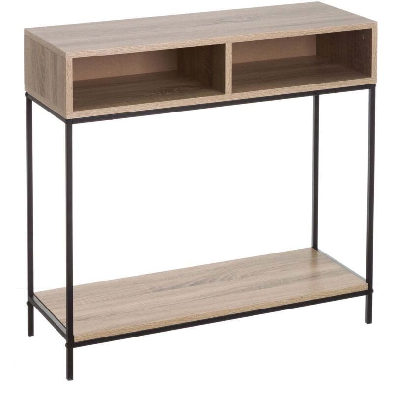 Consola auxiliar moderna negra de metal de 75x80x30 cm