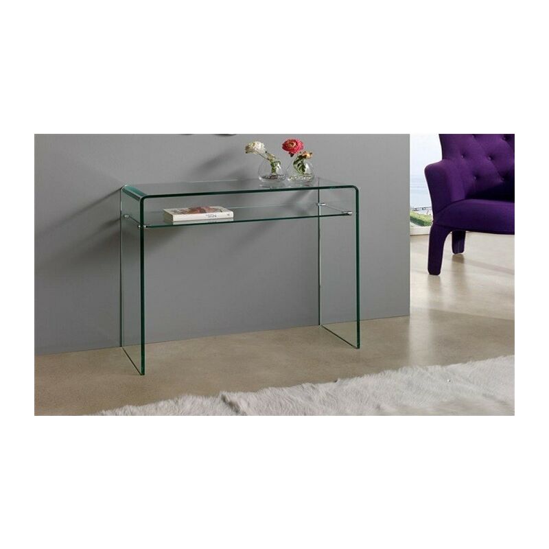 Consola CANADA, cristal curvado, 80x33 cms