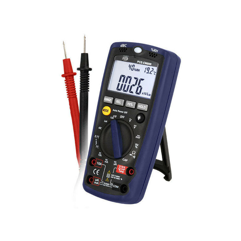 Pce Instruments - Controlador ambiental 5 en 1 con función de multimetro, incluye sensor de luz, sonoro, de temperatura y medidor de humedad PCE-EM
Pce Instruments - Controlador ambiental 5 en 1 con función de multimetro, incluye sensor de luz, sonoro, de temperatura y medidor de humedad PCE-EM