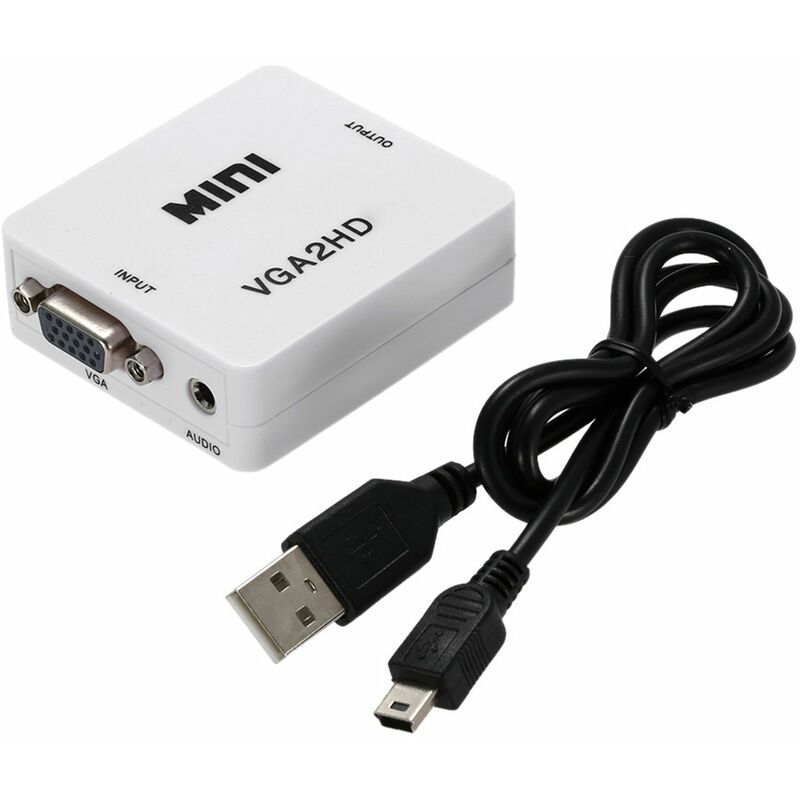 Convertidor Full HD 1080p VGA a HD Adaptador de conversion de alta definicion blanco para PC portatil Monitor HDTV
Convertidor Full HD 1080p VGA a HD Adaptador de conversion de alta definicion blanco para PC portatil Monitor HDTV