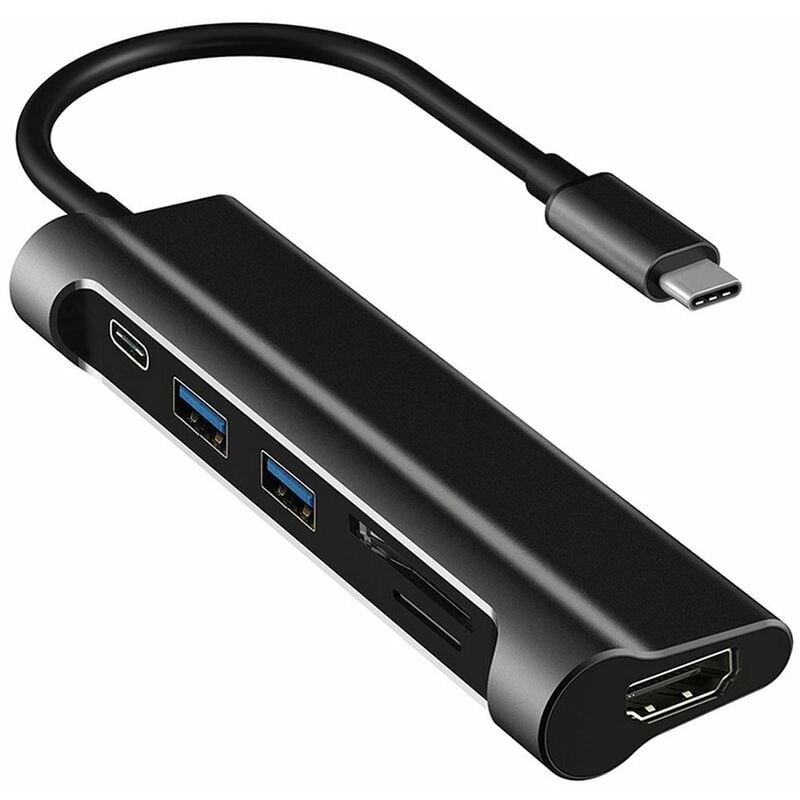 Convertidor multifuncional 6 en 1 tipo C tipo C a USB3.0 HD con ranura para tarjeta SD TF Adaptador USB3.1 Plug and Play Negro
Convertidor multifuncional 6 en 1 tipo C tipo C a USB3.0 HD con ranura para tarjeta SD TF Adaptador USB3.1 Plug and Play Negro