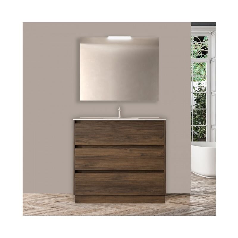Mueble de baño de pie 100 cm de madera Roble Eternity con lavabo de porcelana | 100 cm - Standard
Mueble de baño de pie 100 cm de madera Roble Eternity con lavabo de porcelana | 100 cm - Standard
