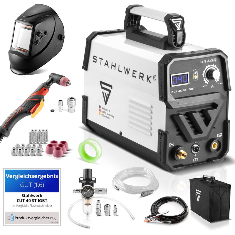 Stahlwerk - Cortador de plasma CUT 40 ST IGBT con 40 Amperio, cortes hasta 10 mm, adecuado para chapas pintadas y oxidadas, equipo completo, 7 años
Stahlwerk - Cortador de plasma CUT 40 ST IGBT con 40 Amperio, cortes hasta 10 mm, adecuado para chapas pintadas y oxidadas, equipo completo, 7 años