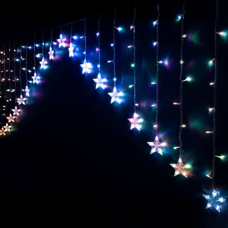 Cortina de luz de 8 funciones con 215 luces para interior yexterior de led multicolor de 300 cm
Cortina de luz de 8 funciones con 215 luces para interior yexterior de led multicolor de 300 cm