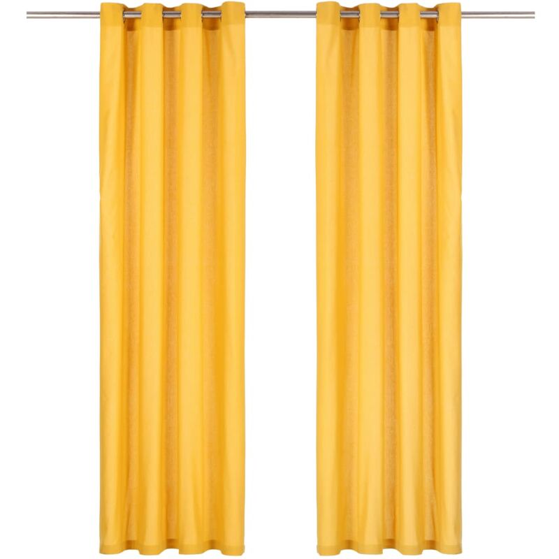 Cortinas con anillas de metal 2 uds algodón amarillo 140x245 cm - Amarillo - Vidaxl
Cortinas con anillas de metal 2 uds algodón amarillo 140x245 cm - Amarillo - Vidaxl