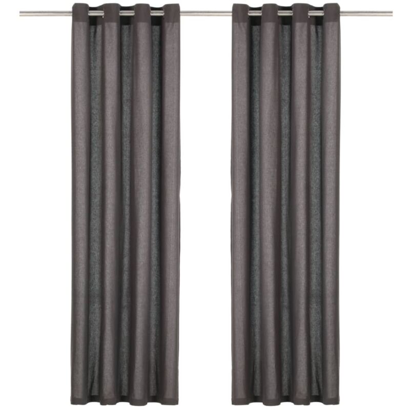 Cortinas con anillas de metal 2 uds algodón antracita 140x245cm - Antracita - Vidaxl
Cortinas con anillas de metal 2 uds algodón antracita 140x245cm - Antracita - Vidaxl