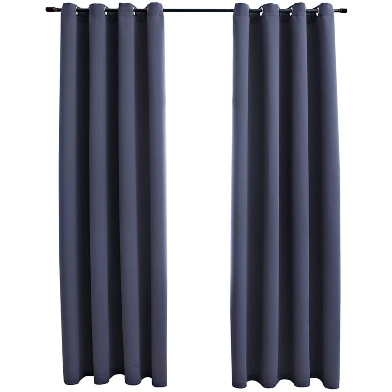Cortinas opacas con anillas de metal 2 pzs antracita 140x225 cm - Antracita - Vidaxl
Cortinas opacas con anillas de metal 2 pzs antracita 140x225 cm - Antracita - Vidaxl