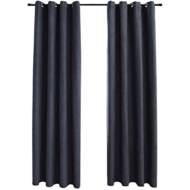 Cortinas opacas con aros de metal 2 piezas antracita 140x175 cm - Antracita - Vidaxl
Cortinas opacas con aros de metal 2 piezas antracita 140x175 cm - Antracita - Vidaxl