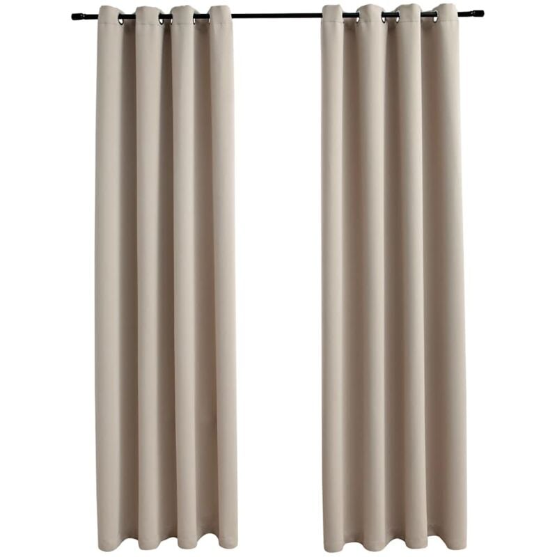 Cortinas opacas con anillas de metal 2 piezas beige 140x175 cm - Beige - Vidaxl
Cortinas opacas con anillas de metal 2 piezas beige 140x175 cm - Beige - Vidaxl
