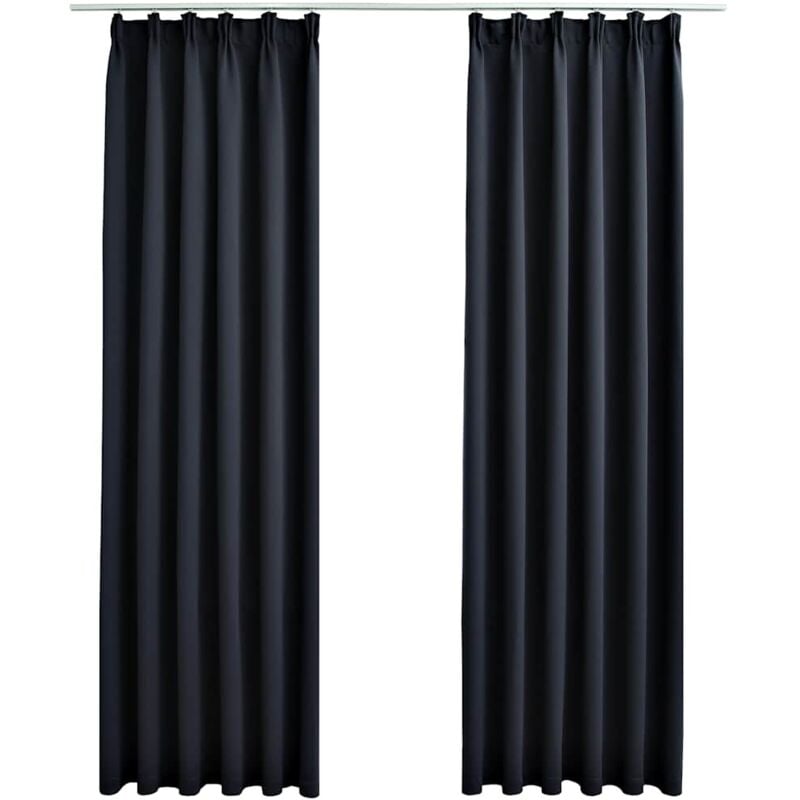 Cortinas opacas con ganchos 2 piezas gris antracita 140x245 cm - Antracita - Vidaxl
Cortinas opacas con ganchos 2 piezas gris antracita 140x245 cm - Antracita - Vidaxl