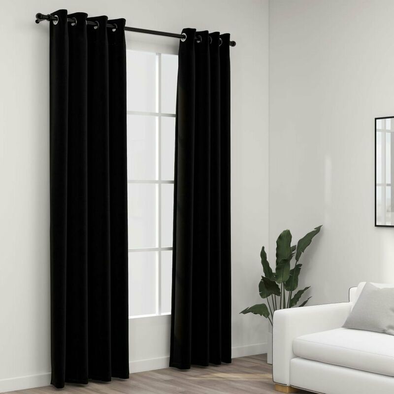 Happyshopping - Cortinas opacas con ojales look de lino 2 pzas negro 140x225 cm
Happyshopping - Cortinas opacas con ojales look de lino 2 pzas negro 140x225 cm
