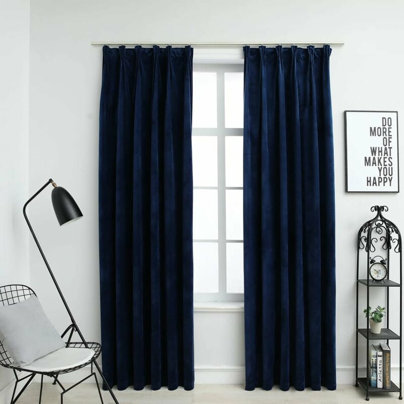 Happyshopping - Cortinas opacas ganchos 2 pzas terciopelo azul oscuro 140x175cm
Happyshopping - Cortinas opacas ganchos 2 pzas terciopelo azul oscuro 140x175cm