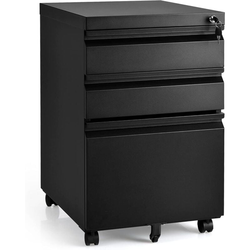 COSTWAY Cajonero Archivador Giratorio con 3 Cajones y Cierre Armario de Clasificador Móvil de Metal (Negro)
COSTWAY Cajonero Archivador Giratorio con 3 Cajones y Cierre Armario de Clasificador Móvil de Metal (Negro)