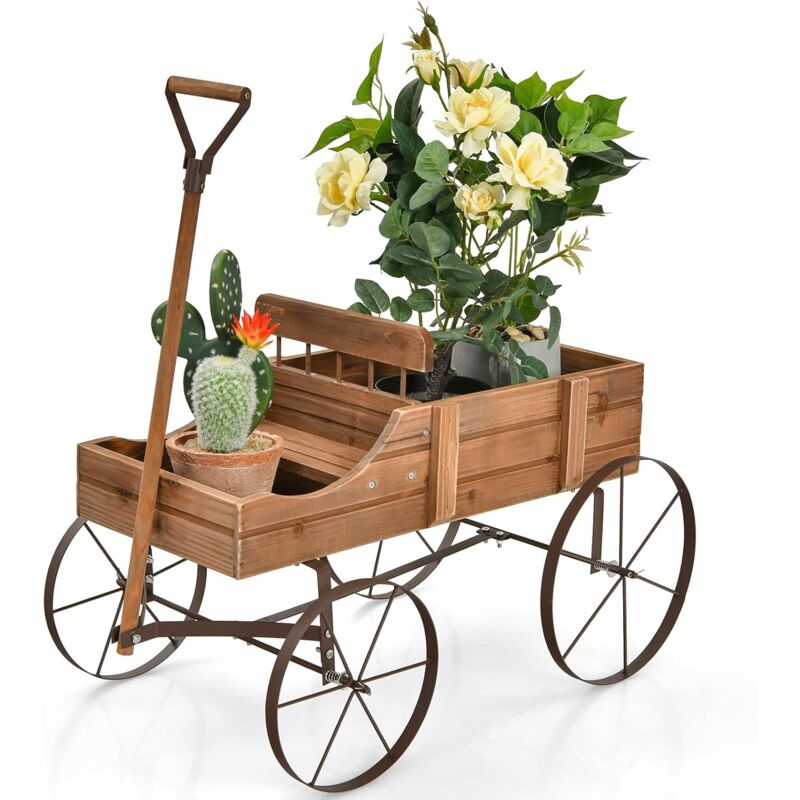 Carrito de Madera Para Jardín Maceta Decorativa con Ruedas y 2 Secciones para Plantas, Porta Plantas (café) - Costway
Carrito de Madera Para Jardín Maceta Decorativa con Ruedas y 2 Secciones para Plantas, Porta Plantas (café) - Costway