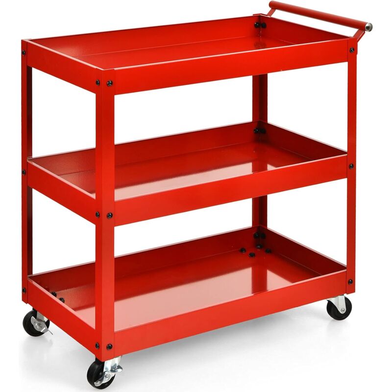 Carro de Servicio de 3 Niveles Resistente Organizador Multifuncional con Ruedas Flexibles (Rojo) - Costway
Carro de Servicio de 3 Niveles Resistente Organizador Multifuncional con Ruedas Flexibles (Rojo) - Costway