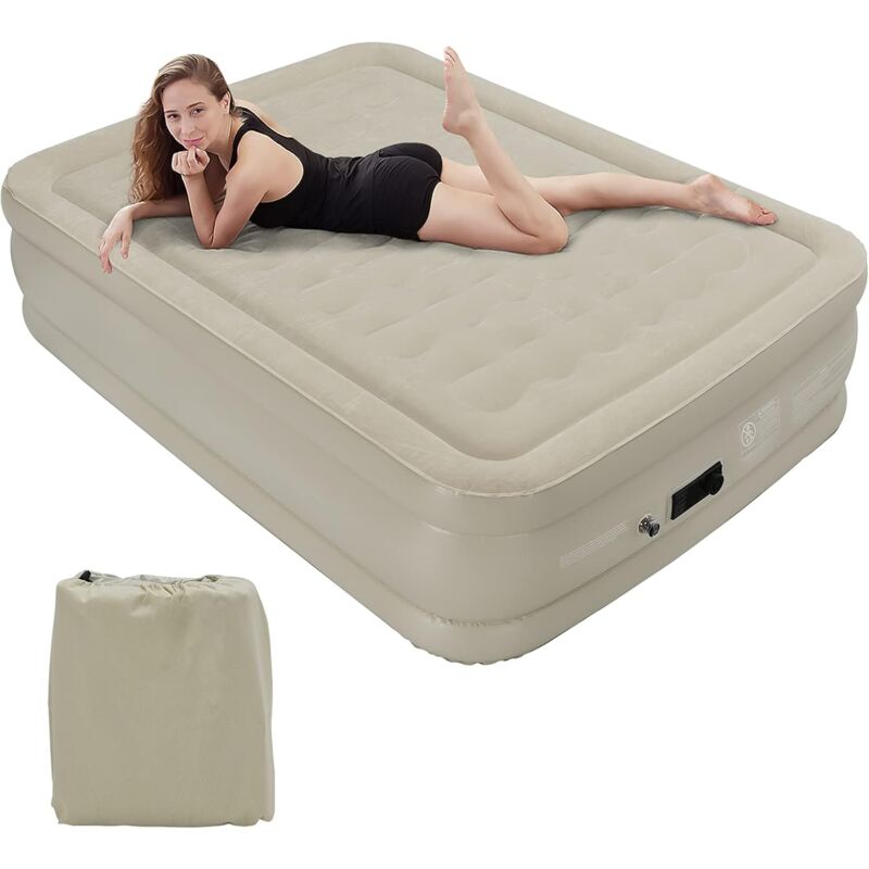Colchón de Aire de Matrimonio Colchón Inflable Elevado con Superficie en Borra Impermeable, Bomba Incorporada, Tecnología con Tira Ondulada Beige
Colchón de Aire de Matrimonio Colchón Inflable Elevado con Superficie en Borra Impermeable, Bomba Incorporada, Tecnología con Tira Ondulada Beige
