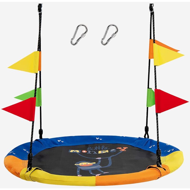 Columpio Redondo 100 cm con Banderas Coloreadas Capacidad de Peso 150 kg (Estilo 2) - Costway
Columpio Redondo 100 cm con Banderas Coloreadas Capacidad de Peso 150 kg (Estilo 2) - Costway