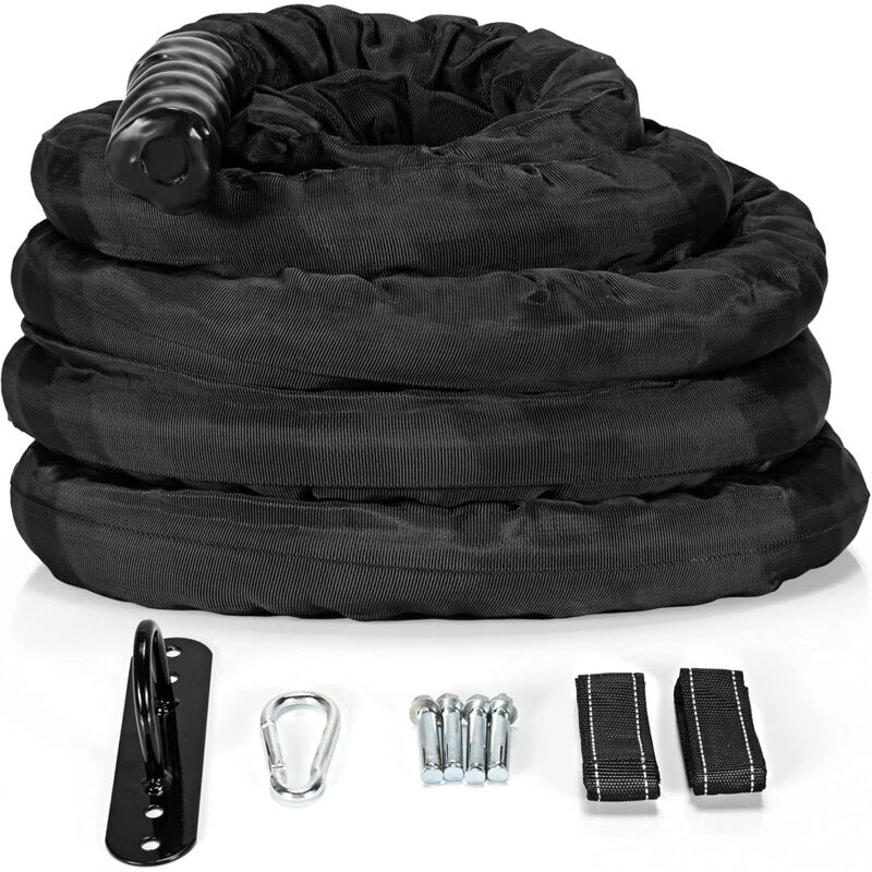 Cuerda de Entrenamiento 9 m, 45 mm de Diámetro con Kit, Tira Ancla y Manga Protectora, Cuerda de Batalla Fitness en Poliéster - Costway
Cuerda de Entrenamiento 9 m, 45 mm de Diámetro con Kit, Tira Ancla y Manga Protectora, Cuerda de Batalla Fitness en Poliéster - Costway