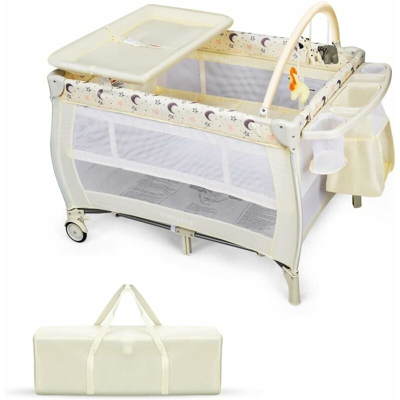 COSTWAY Cuna de Vieje portátil para niños, 3 en 1 Parque Convertible con Cuna Cambiador y Centro Actividad, Cama con 3 Juguetes, Repisa con Gran
COSTWAY Cuna de Vieje portátil para niños, 3 en 1 Parque Convertible con Cuna Cambiador y Centro Actividad, Cama con 3 Juguetes, Repisa con Gran