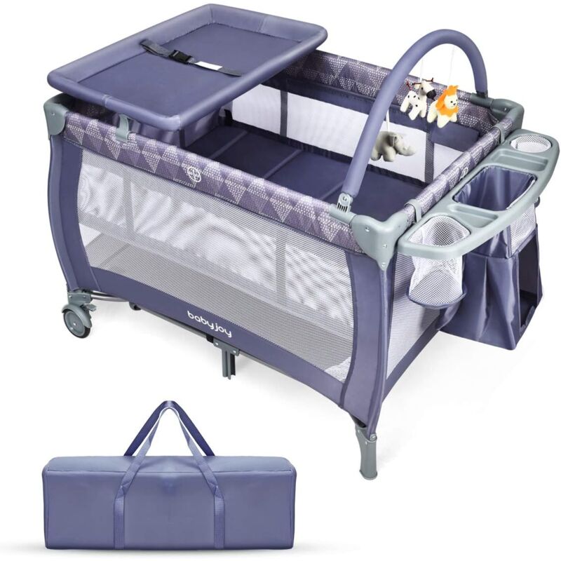 COSTWAY Cuna de Vieje portátil para niños, 3 en 1 Parque Convertible con Cuna Cambiador y Centro Actividad, Cama con 3 Juguetes, Repisa con Gran
COSTWAY Cuna de Vieje portátil para niños, 3 en 1 Parque Convertible con Cuna Cambiador y Centro Actividad, Cama con 3 Juguetes, Repisa con Gran