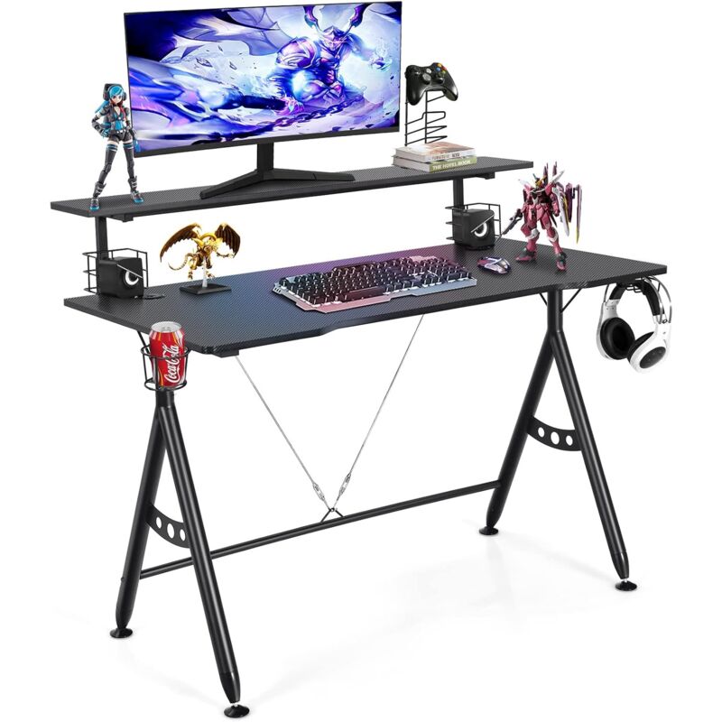 Escritorio de Gaming 120 cm con Repisa para Monitor, Mesa para Ordenador con Porta Videojuegos - Costway
Escritorio de Gaming 120 cm con Repisa para Monitor, Mesa para Ordenador con Porta Videojuegos - Costway