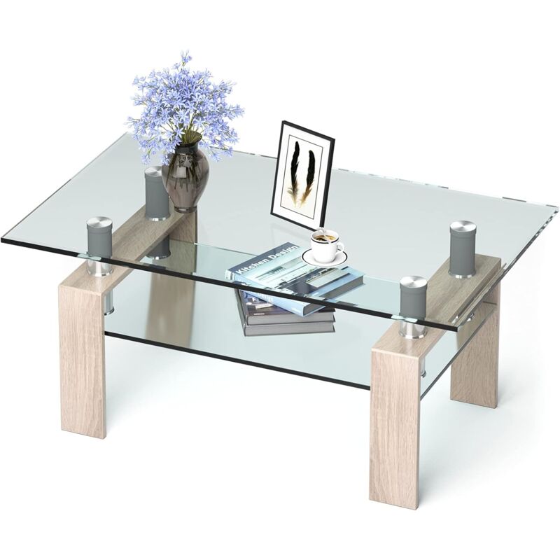 Mesa de Centro de Vidrio Mesa Auxiliar Moderna con Estante Inferior (Natural) - Costway
Mesa de Centro de Vidrio Mesa Auxiliar Moderna con Estante Inferior (Natural) - Costway