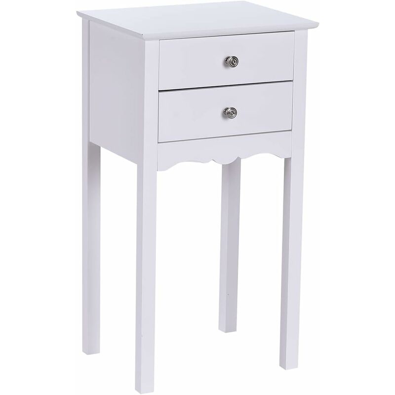 Mesita Auxiliar con 2 Cajones, Mesita de Noche Simple con Dispositivo Antivuelco (Blanco) - Costway
Mesita Auxiliar con 2 Cajones, Mesita de Noche Simple con Dispositivo Antivuelco (Blanco) - Costway