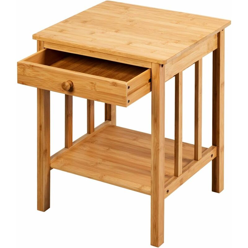 Set de 2 Mesita Auxiliar de Bambú Mesita de Noche con 2 Niveles con Cajón Mesita de Sofá - Costway
Set de 2 Mesita Auxiliar de Bambú Mesita de Noche con 2 Niveles con Cajón Mesita de Sofá - Costway