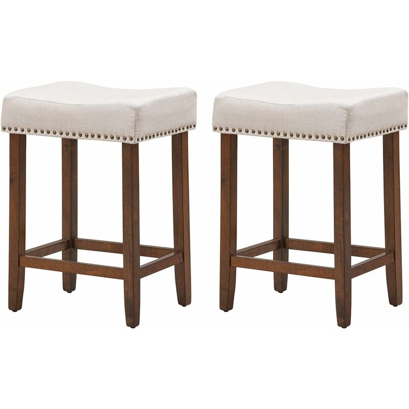 Set de 2 Taburetes del Bar de 61 cm Taburete Alto con Tachas de Latón, Cojín en Esponja y Patas de Sólida Madera de Goma (Beige) - Costway
Set de 2 Taburetes del Bar de 61 cm Taburete Alto con Tachas de Latón, Cojín en Esponja y Patas de Sólida Madera de Goma (Beige) - Costway