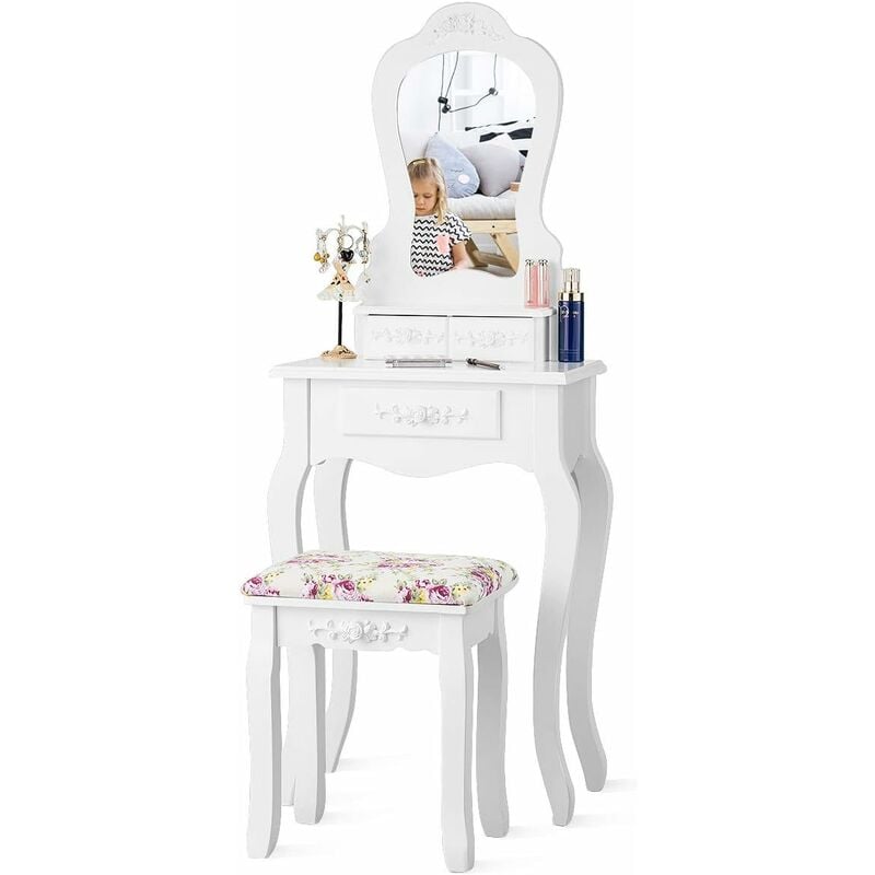 Set Tocador con Espejo en Forma de Abanico Mesa de Maquillaje con Taburete Tocador 2 en 1 Set Belleza con Superficie Desmontable (Blanco) - Costway
Set Tocador con Espejo en Forma de Abanico Mesa de Maquillaje con Taburete Tocador 2 en 1 Set Belleza con Superficie Desmontable (Blanco) - Costway
