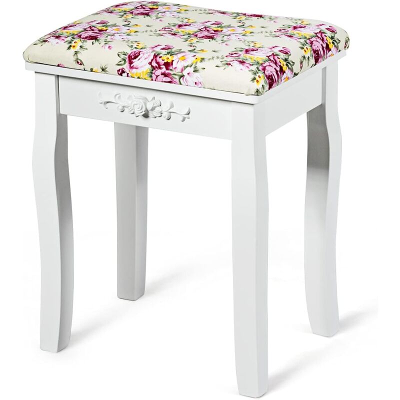 Taburete de Tocador de Madera Acolchado para Maquillaje Asiento de Piano con Cojín de Rosa (Blanco) - Costway
Taburete de Tocador de Madera Acolchado para Maquillaje Asiento de Piano con Cojín de Rosa (Blanco) - Costway