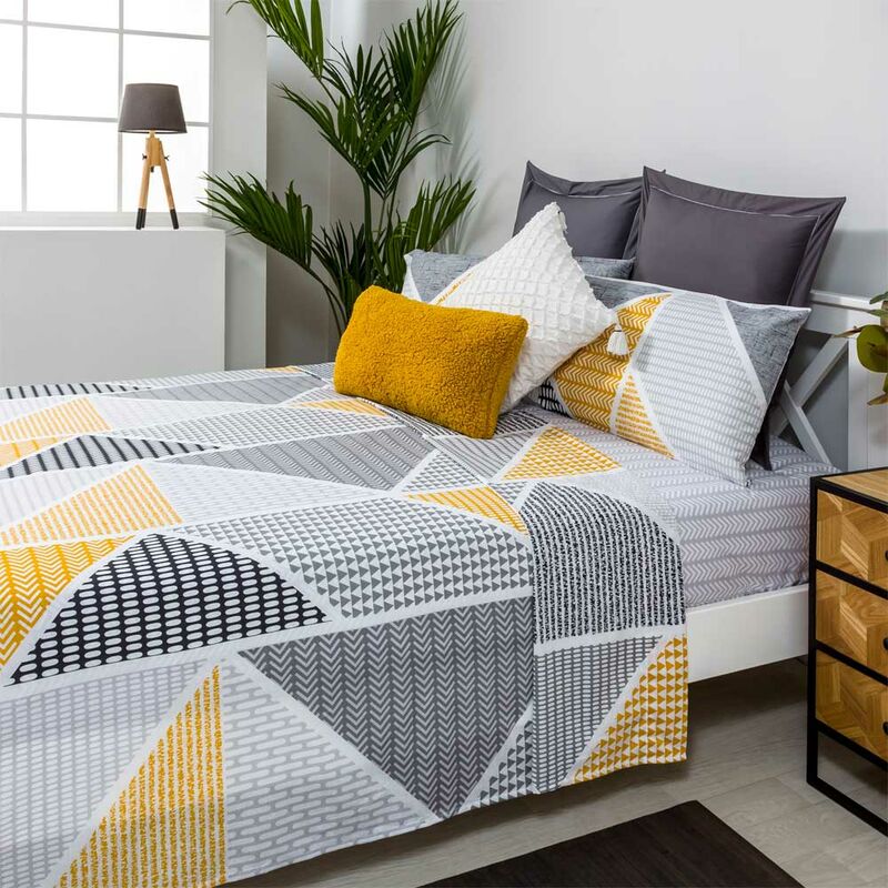 Juego de sabanas GEKA 50% ALGODÓN 50% Poliester Color Gris Y Mostaza - Disponible en varios tamaños - Cama de 180 x 190/200 - Gris - Cotton Artean
Juego de sabanas GEKA 50% ALGODÓN 50% Poliester Color Gris Y Mostaza - Disponible en varios tamaños - Cama de 180 x 190/200 - Gris - Cotton Artean
