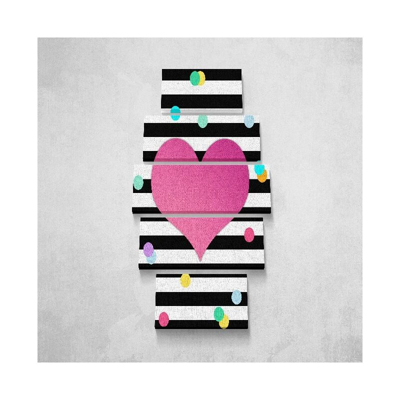 Cuadro Corazon - 5 Piezas - Amor - para la sala de estar, la habitacion - Multicolor en Poliester, madera, 100 x 3 x 60 cm
Cuadro Corazon - 5 Piezas - Amor - para la sala de estar, la habitacion - Multicolor en Poliester, madera, 100 x 3 x 60 cm