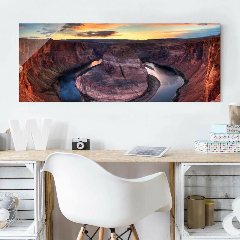 Cuadro de cristal - Colorado River Glen Canyon - Panorama Apaisado Dimensión LxA: 20cm x 55cm
Cuadro de cristal - Colorado River Glen Canyon - Panorama Apaisado Dimensión LxA: 20cm x 55cm