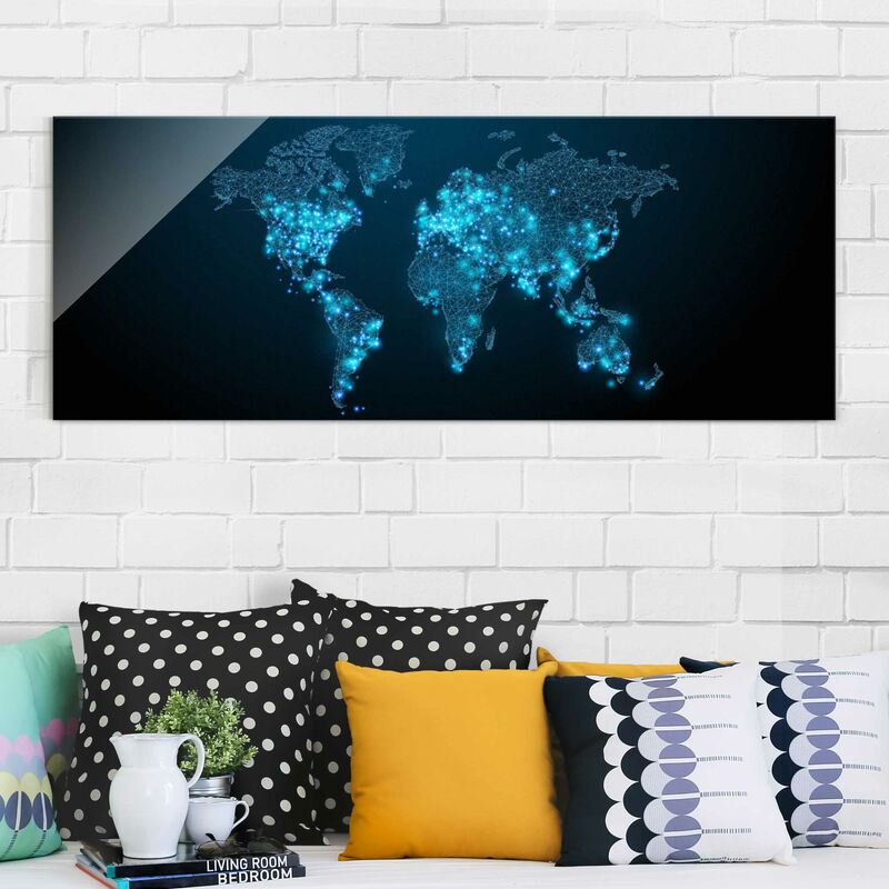 Cuadro de cristal - Connected World World Map - Panorama Apaisado Dimensión LxA: 40cm x 100cm
Cuadro de cristal - Connected World World Map - Panorama Apaisado Dimensión LxA: 40cm x 100cm