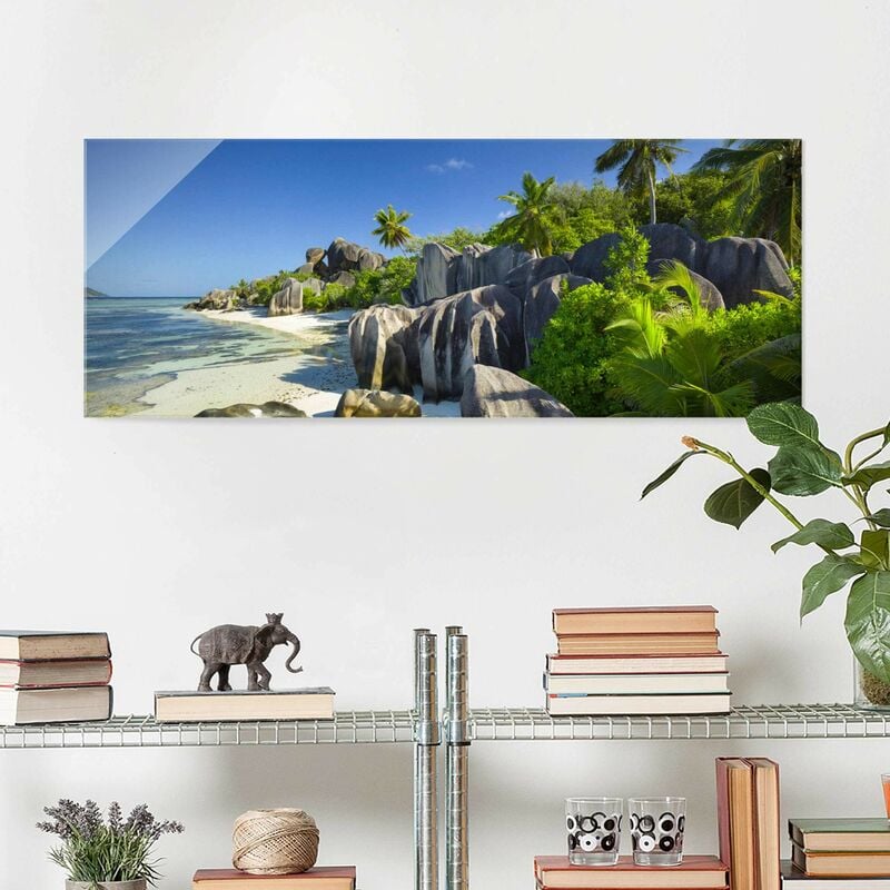 Cuadro de cristal - Dream beach Seychelles - Panorama Apaisado Dimensión LxA: 30cm x 80cm
Cuadro de cristal - Dream beach Seychelles - Panorama Apaisado Dimensión LxA: 30cm x 80cm
