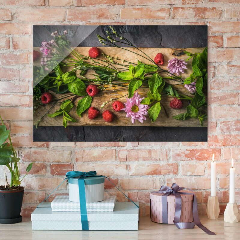 Bilderwelten - Cuadro de cristal - Flowers raspberry mint - Apaisado 2:3 Dimensión LxA: 80cm x 120cm
Bilderwelten - Cuadro de cristal - Flowers raspberry mint - Apaisado 2:3 Dimensión LxA: 80cm x 120cm