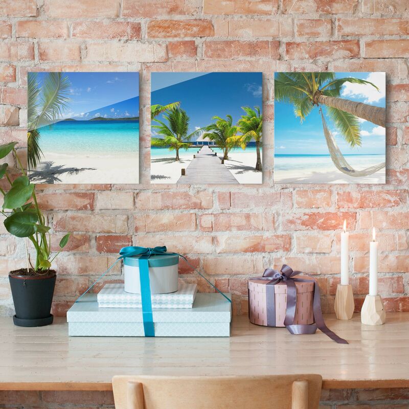 Cuadro de cristal multipart - Dream beaches 3 parte Dimensión LxA: 3x 30cm x 30cm
Cuadro de cristal multipart - Dream beaches 3 parte Dimensión LxA: 3x 30cm x 30cm