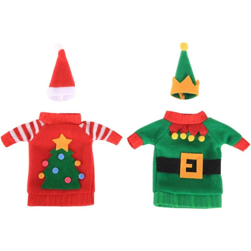 Cubierta de botella de vino de Navidad de 2 piezas, cubierta de botella de vino de suéter feo para decoraciones de fiesta de Navidad
Cubierta de botella de vino de Navidad de 2 piezas, cubierta de botella de vino de suéter feo para decoraciones de fiesta de Navidad