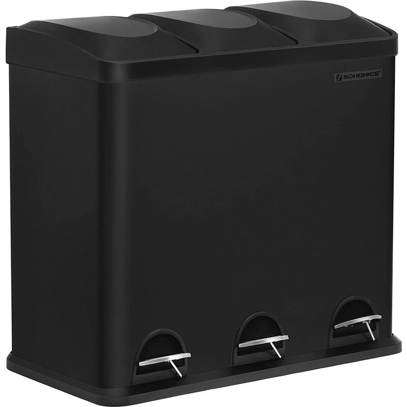 Songmics - Cubo de Reciclaje 54L, Cubo de Basura, Cubo de Pedal de Acero con 3 Secciones, Cubos Internos, 6 Etiquetas de Clasificación, para una
Songmics - Cubo de Reciclaje 54L, Cubo de Basura, Cubo de Pedal de Acero con 3 Secciones, Cubos Internos, 6 Etiquetas de Clasificación, para una