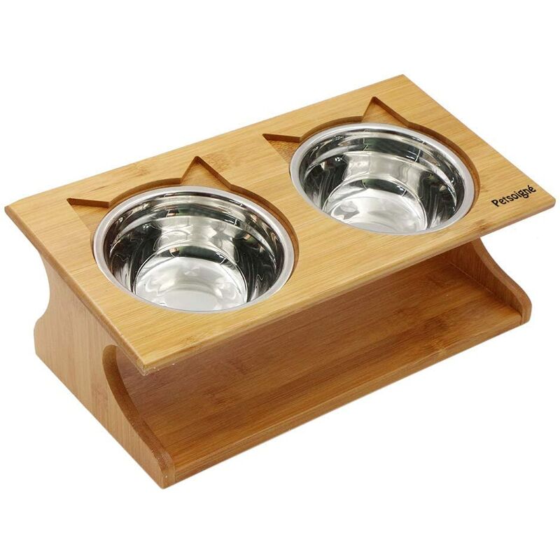 Cuenco alto para gatos y cachorros Cuenco inclinado para perros y gatos con soporte de madera (2 cuencos, acero inoxidable)
Cuenco alto para gatos y cachorros Cuenco inclinado para perros y gatos con soporte de madera (2 cuencos, acero inoxidable)