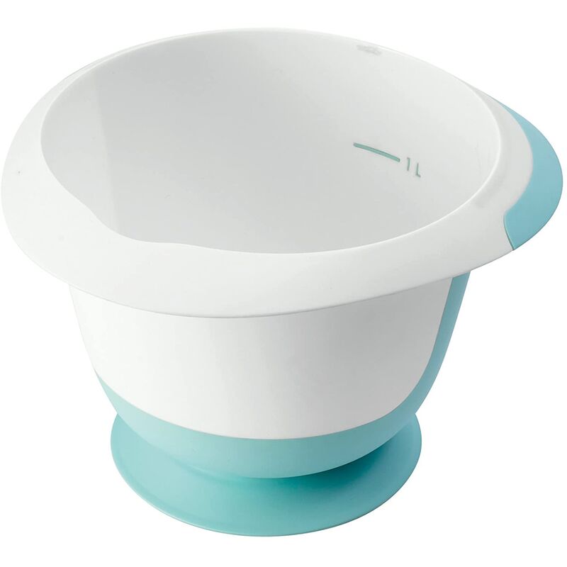 Cuenco de Mezcla con Ventosa y Superficie Antideslizante, Plástico sin Bisfenol A, 1,5 l, colección Mariella, Verde Menta/Blanco
Cuenco de Mezcla con Ventosa y Superficie Antideslizante, Plástico sin Bisfenol A, 1,5 l, colección Mariella, Verde Menta/Blanco