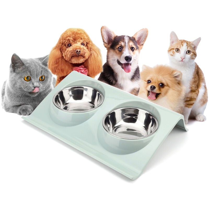 Cuencos dobles para perros y gatos Cuencos para mascotas de acero inoxidable, con fondo sin derrames, comedero para alimentos y agua Cuencos elevados
Cuencos dobles para perros y gatos Cuencos para mascotas de acero inoxidable, con fondo sin derrames, comedero para alimentos y agua Cuencos elevados