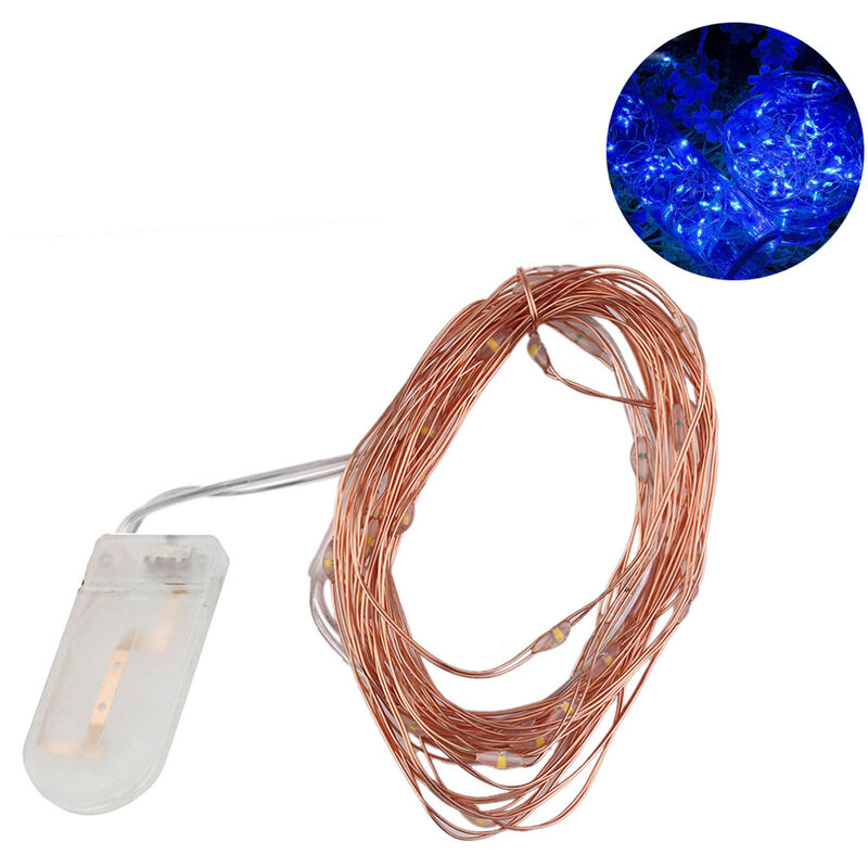 Cuerda de alambre de cobre decorativa con luz de hadas con bateria para jardin de patio de bodas,Azul, 6m
Cuerda de alambre de cobre decorativa con luz de hadas con bateria para jardin de patio de bodas,Azul, 6m