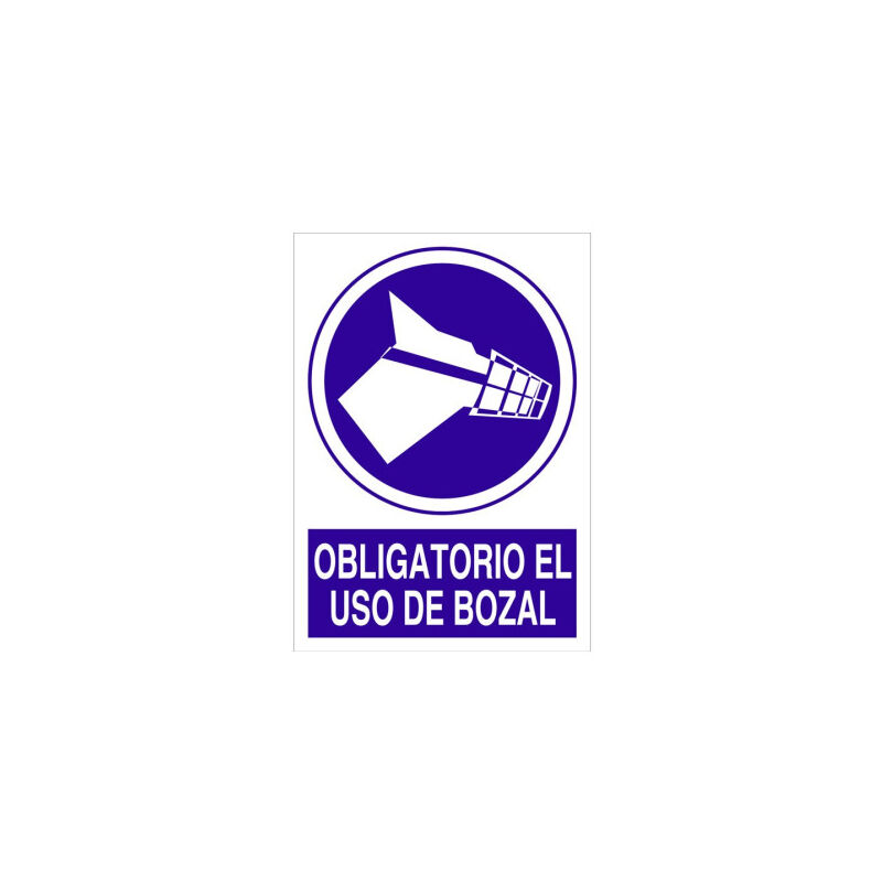 Señal obligación pictorama y texto - Obligatorio el uso de bozal | Poliestireno - 297x210 mm
Señal obligación pictorama y texto - Obligatorio el uso de bozal | Poliestireno - 297x210 mm