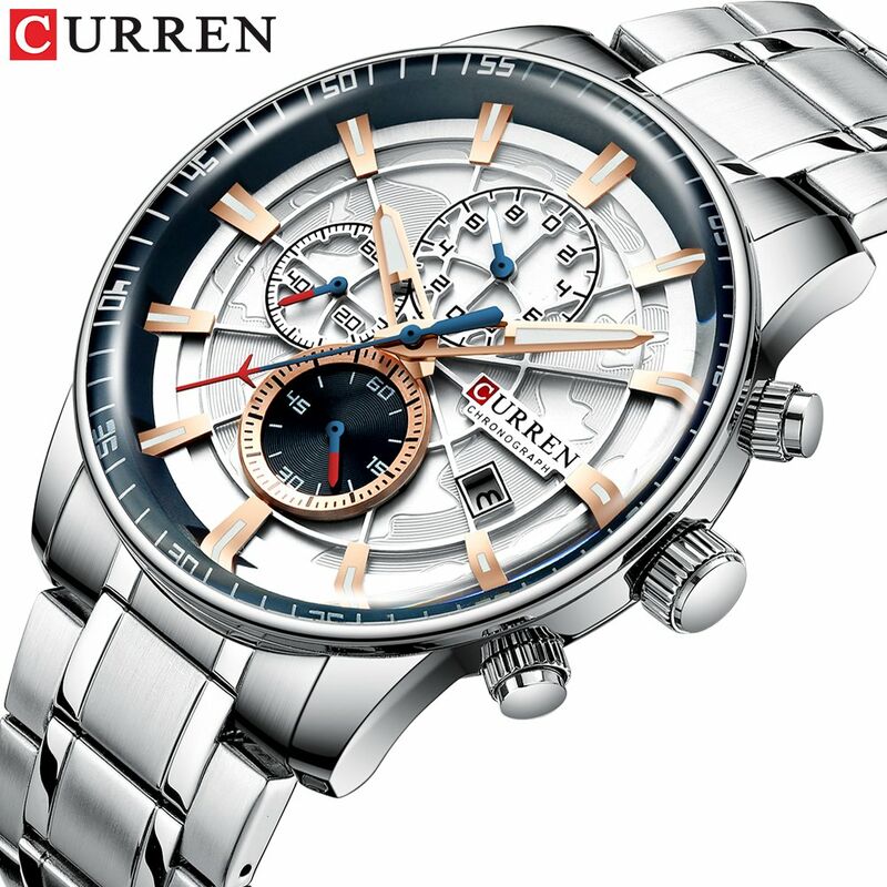 Reloj para hombre Movimiento de cuarzo Correa de acero inoxidable Pantalla de tiempo y calendario Funcion de cronometro 3ATM Pulsera de moda
Reloj para hombre Movimiento de cuarzo Correa de acero inoxidable Pantalla de tiempo y calendario Funcion de cronometro 3ATM Pulsera de moda